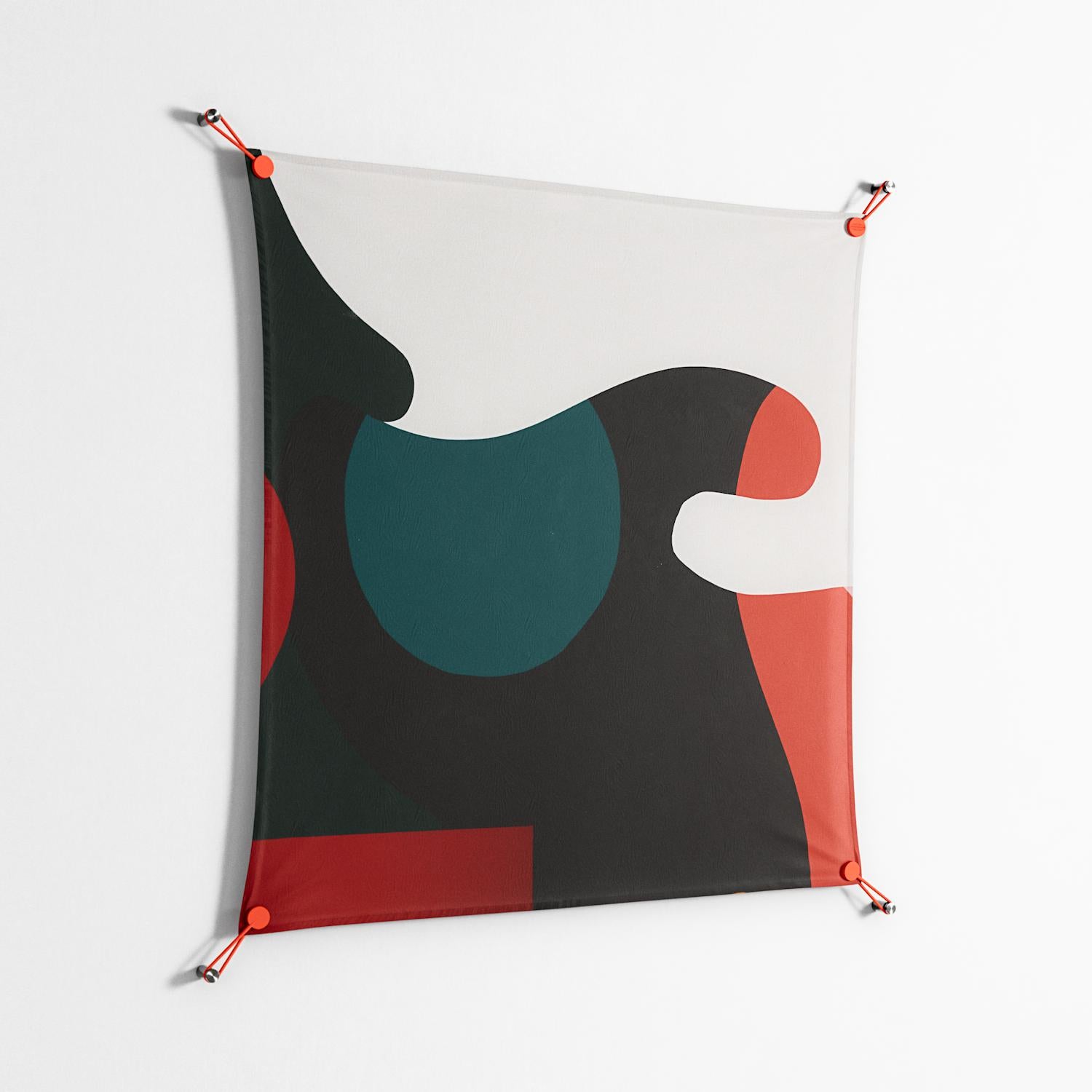 Plume - Work On Wall - Rikki Hewitt - Orange - 90 x 90 cm
