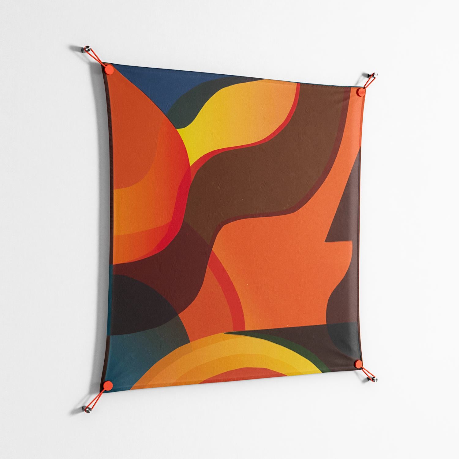 Swift - Work On Wall - Rikki Hewitt - Orange - 90 x 90 cm