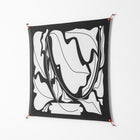 White Flowers - Work On Wall - Konrad Blaszczyk - Orange - 140 x 140 cm