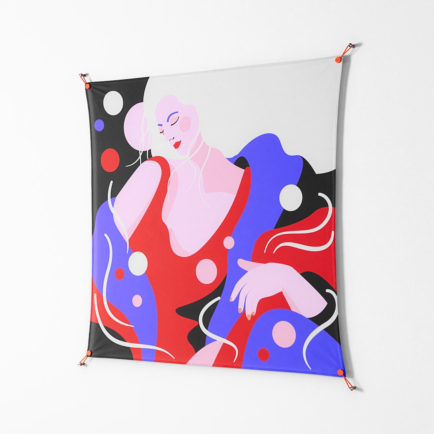 Dream - Work On Wall - Heather Zhou - Orange - 140 x 140 cm