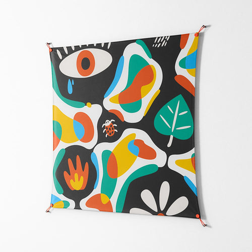 Alive - Work On Wall - Vratislav Pecka - Orange - 140 x 140 cm