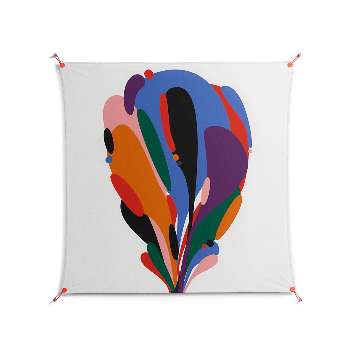 Balloons - Work On Wall - Vratislav Pecka - Orange - 140 x 140 cm