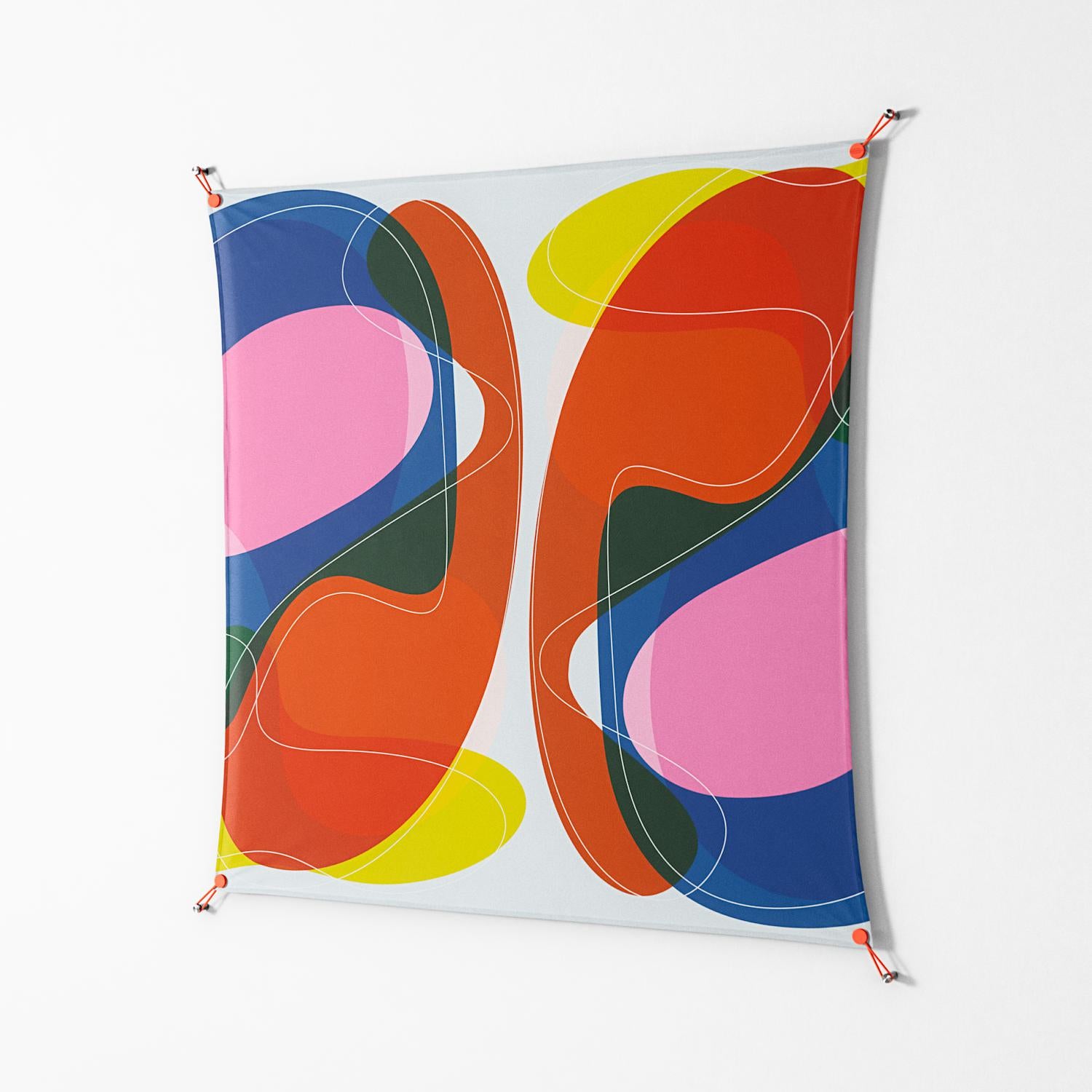 Blends Duo - Work On Wall - Vratislav Pecka - Orange - 140 x 140 cm