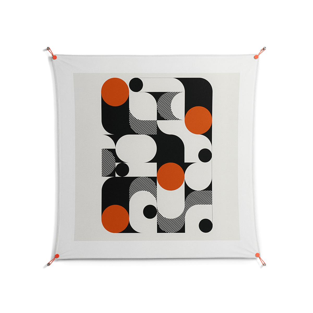 Conserto - Work On Wall - Vratislav Pecka - Orange - 140 x 140 cm