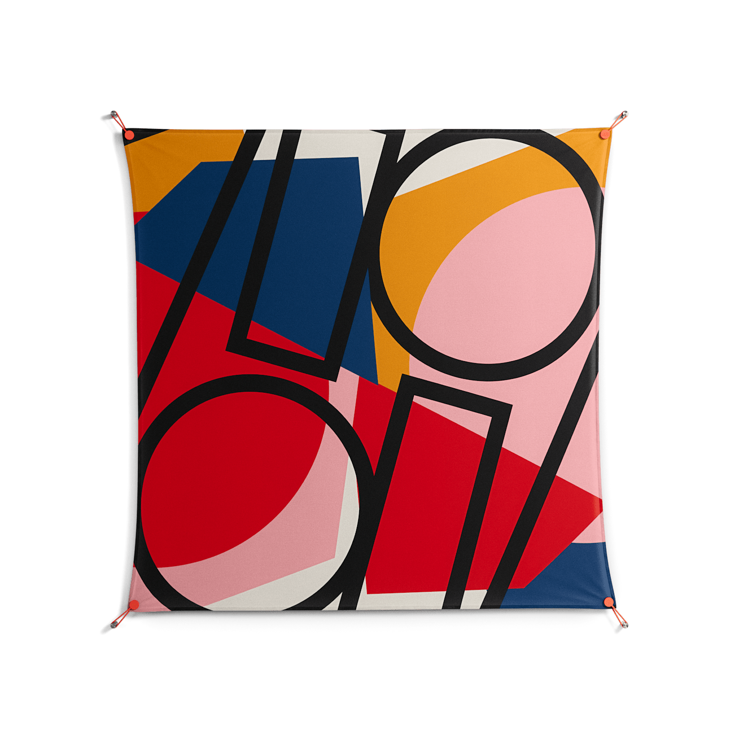 Fuerte Zoom - Work On Wall - Vratislav Pecka - Orange - 140 x 140 cm