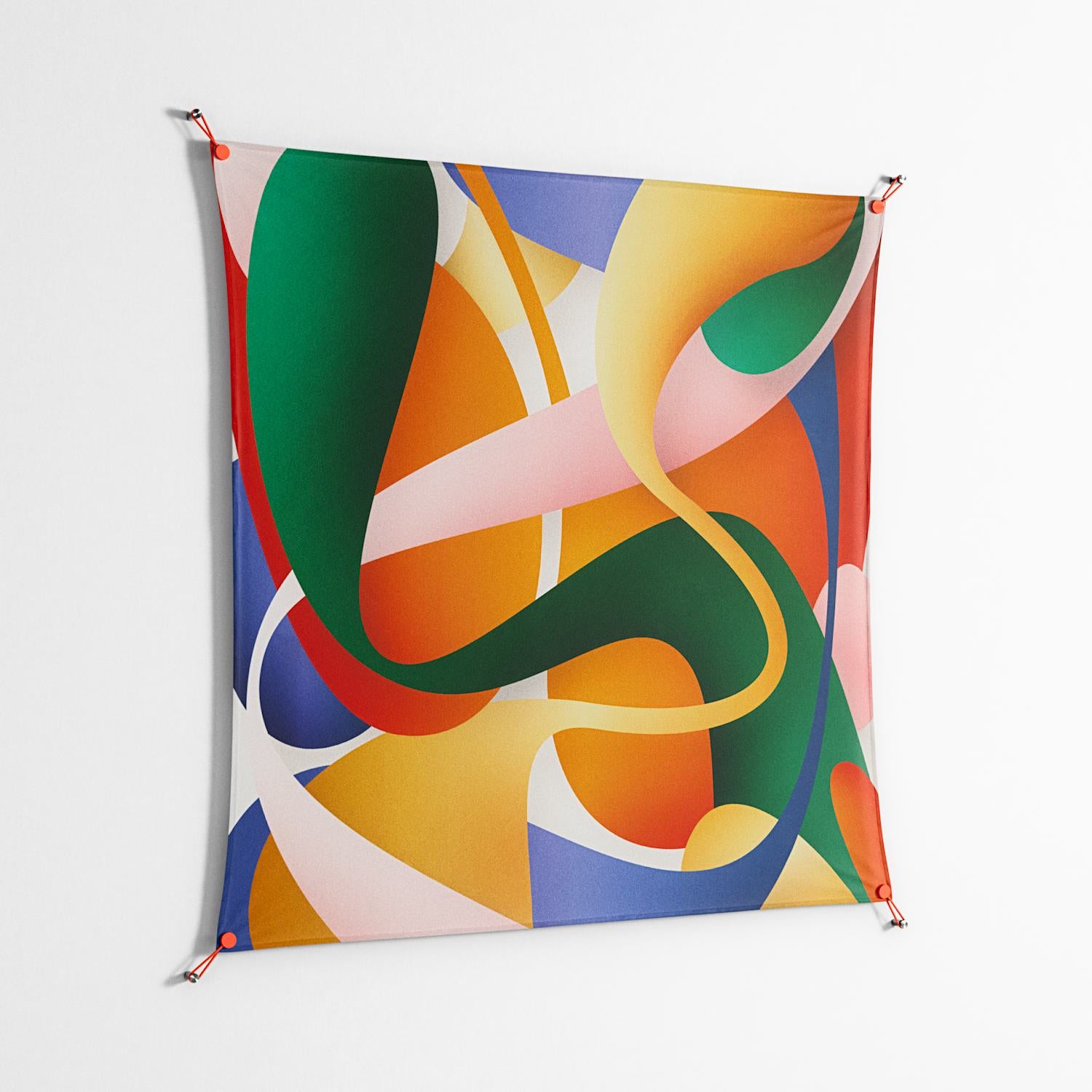 Gloss Zoom - Work On Wall - Vratislav Pecka - Orange - 140 x 140 cm