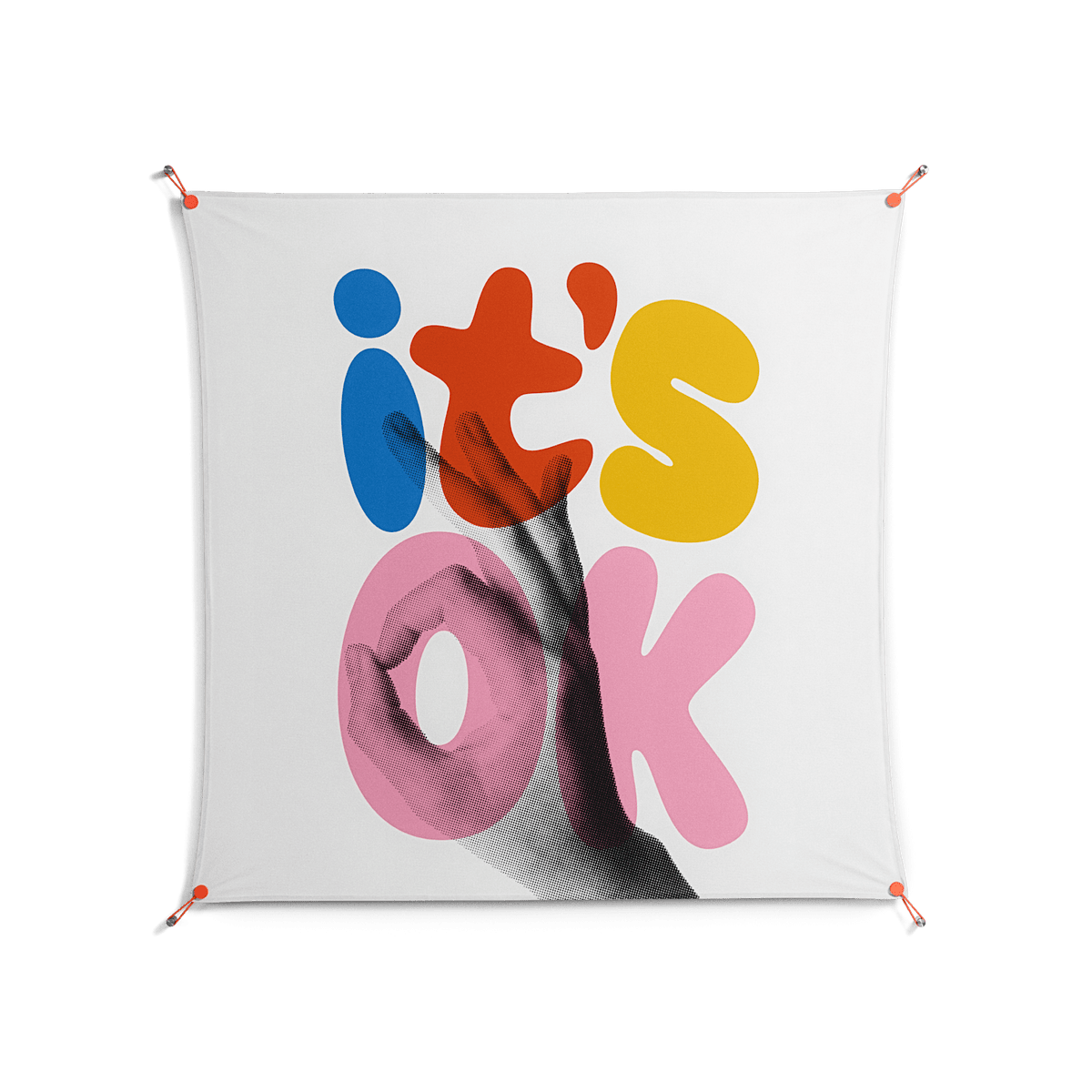 Its Ok - Work On Wall - Vratislav Pecka - Orange - 140 x 140 cm