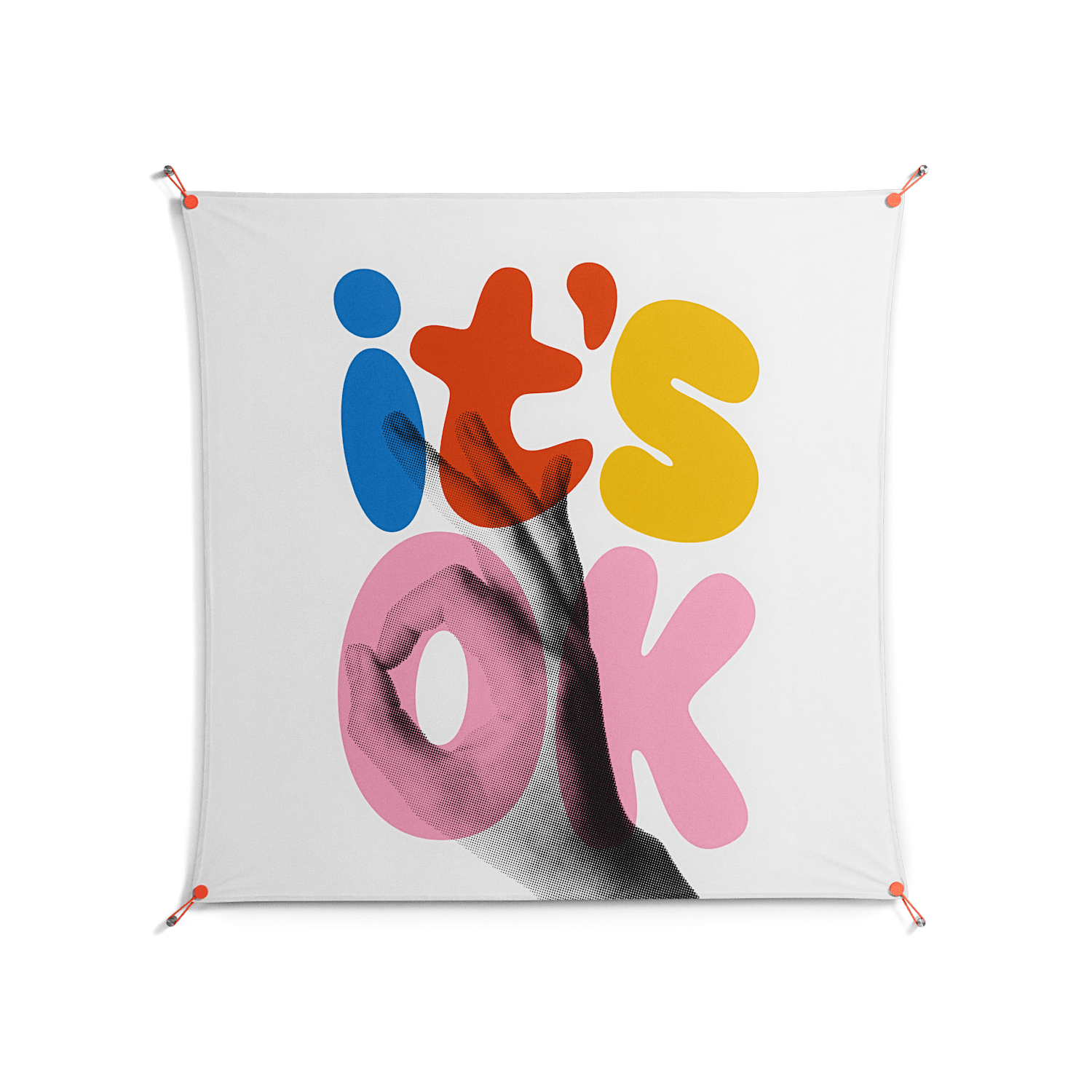 Its Ok - Work On Wall - Vratislav Pecka - Orange - 140 x 140 cm