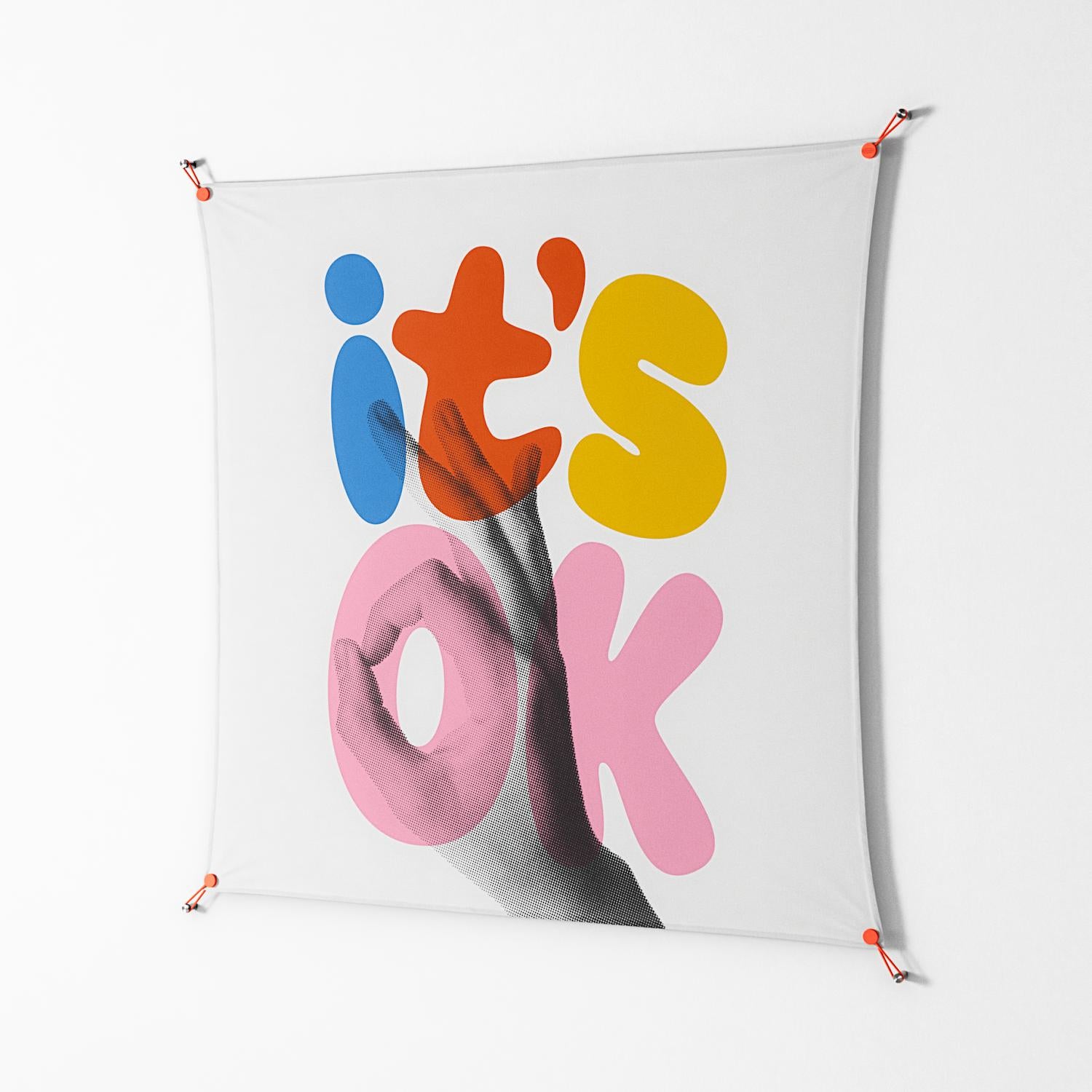 Its Ok - Work On Wall - Vratislav Pecka - Orange - 140 x 140 cm