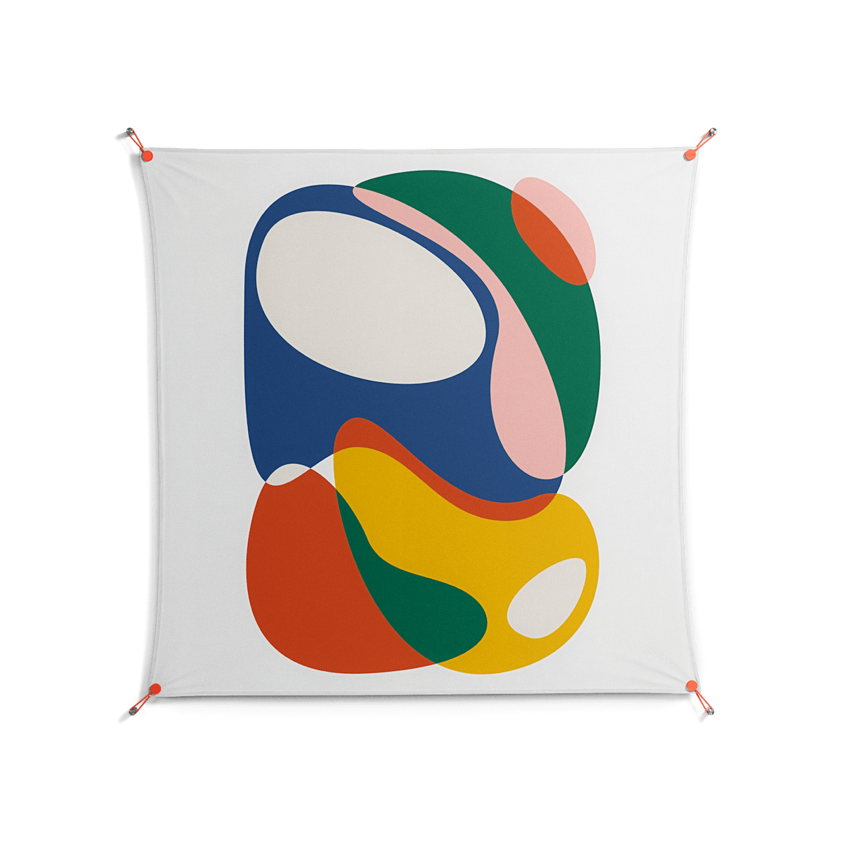 Spilled Paint - Work On Wall - Vratislav Pecka - Orange - 140 x 140 cm