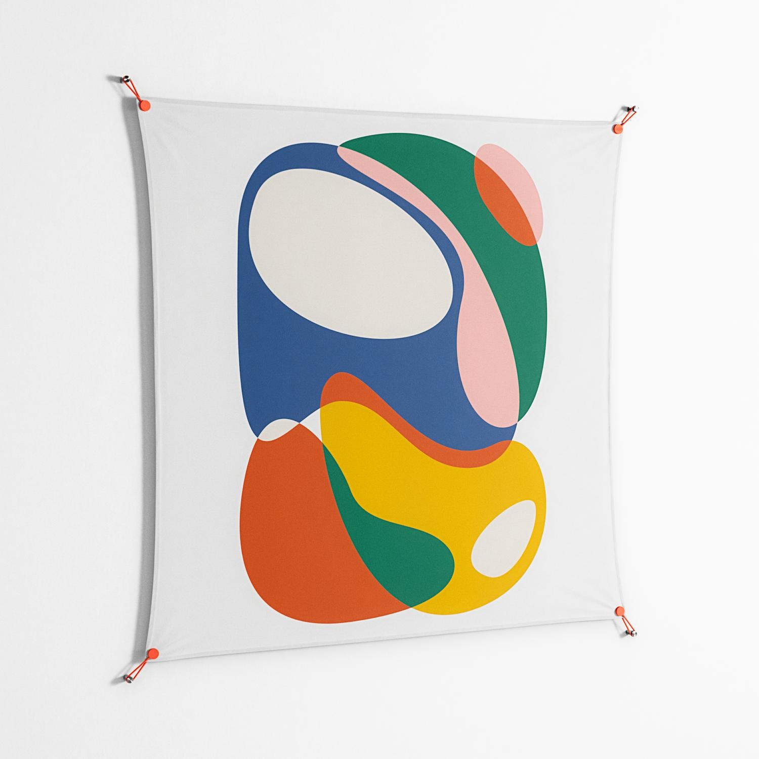 Spilled Paint - Work On Wall - Vratislav Pecka - Orange - 140 x 140 cm
