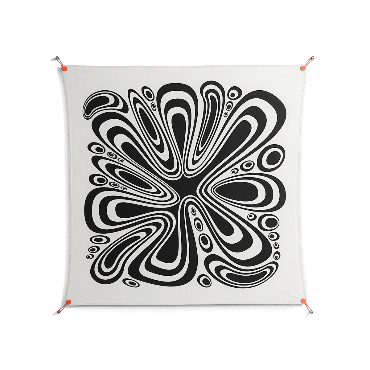Splash of Black - Work On Wall - Vratislav Pecka - Orange - 140 x 140 cm