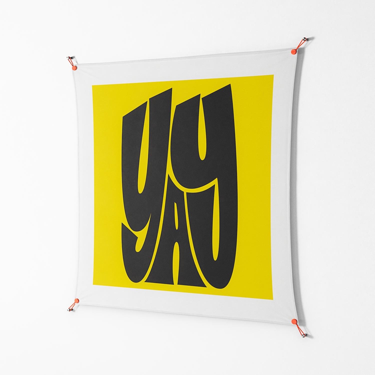 Yay - Work On Wall - Vratislav Pecka - Orange - 140 x 140 cm