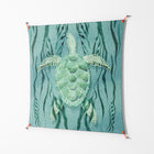 Turtle With Kelp - Work On Wall - Katie O’Shea - Orange - 140 x 140 cm