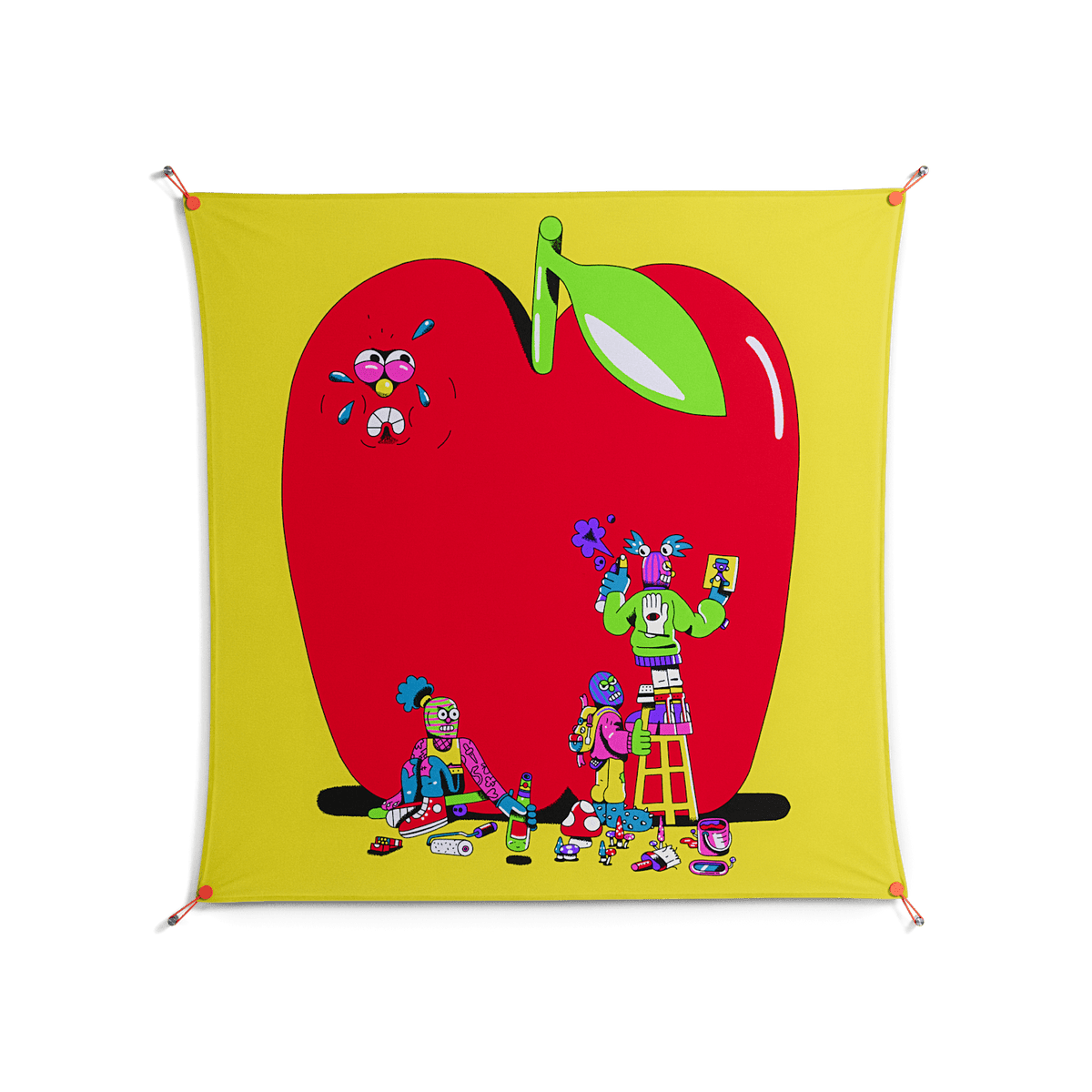 Punkgirls - Work On Wall - Cezar Berje - Orange - 140 x 140 cm
