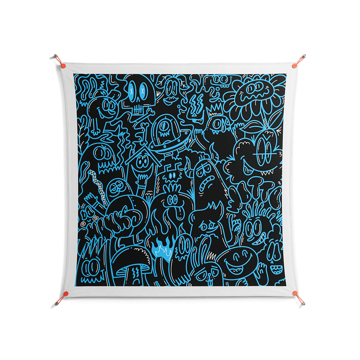 Blue Wotto - Work On Wall - Craig Watkins - Orange - 140 x 140 cm