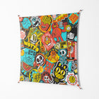 All The Stickers - Work On Wall - Craig Watkins - Orange - 140 x 140 cm