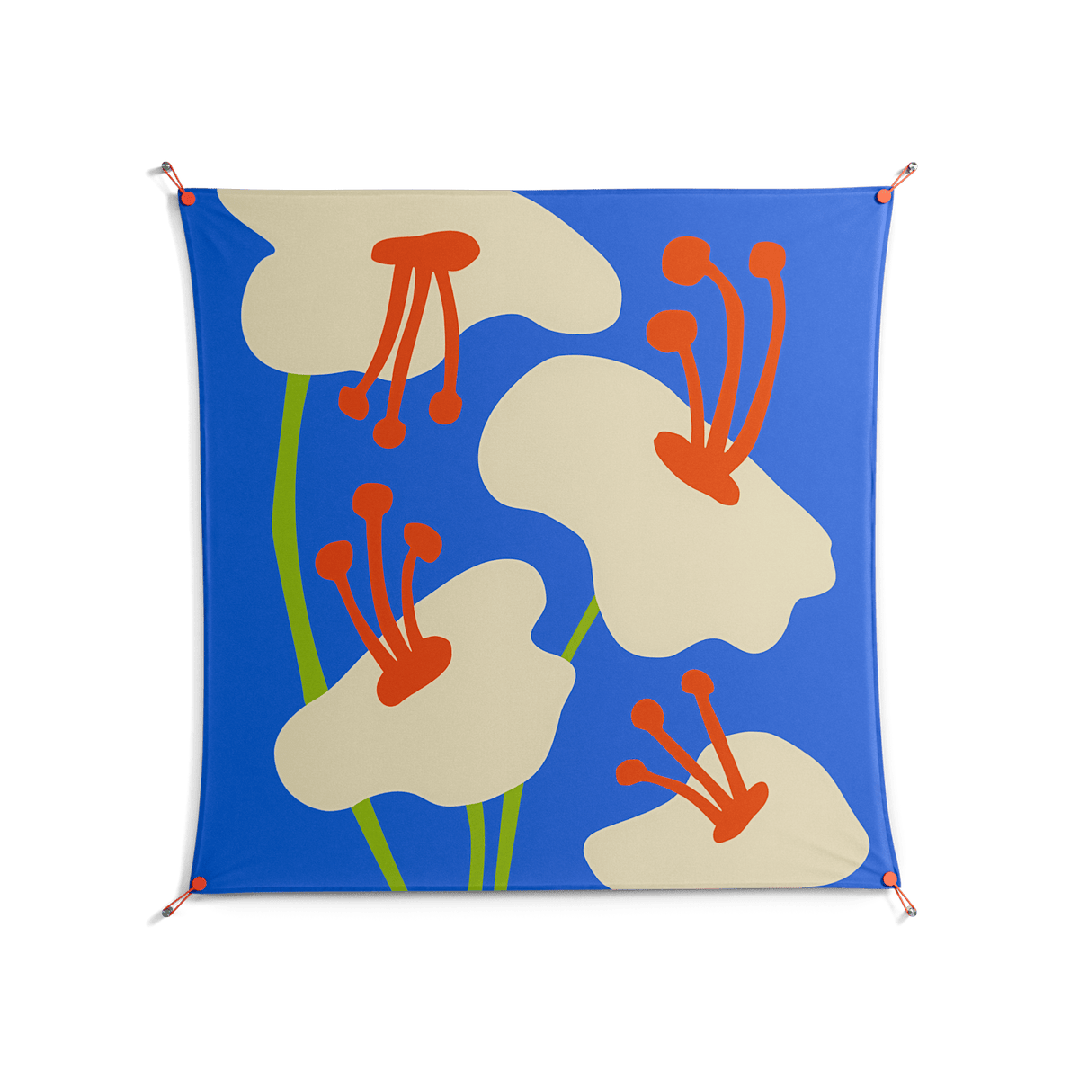 Meadow - Work On Wall - Magda March - Orange - 140 x 140 cm