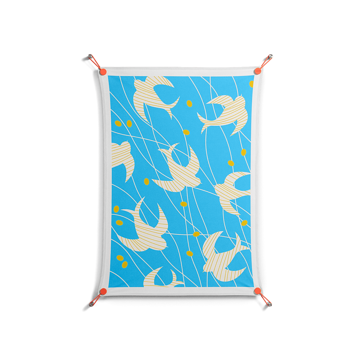 Birds B - Work On Wall - Heather Zhou - Orange - 70 x 100 cm