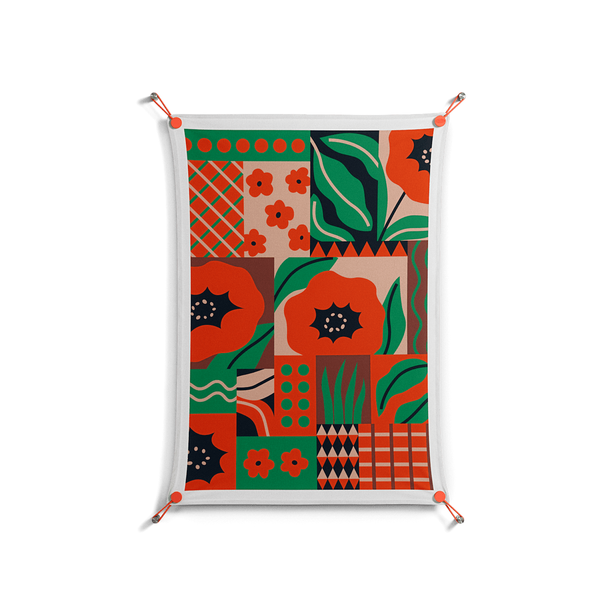 Flower B - Work On Wall - Heather Zhou - Orange - 70 x 100 cm