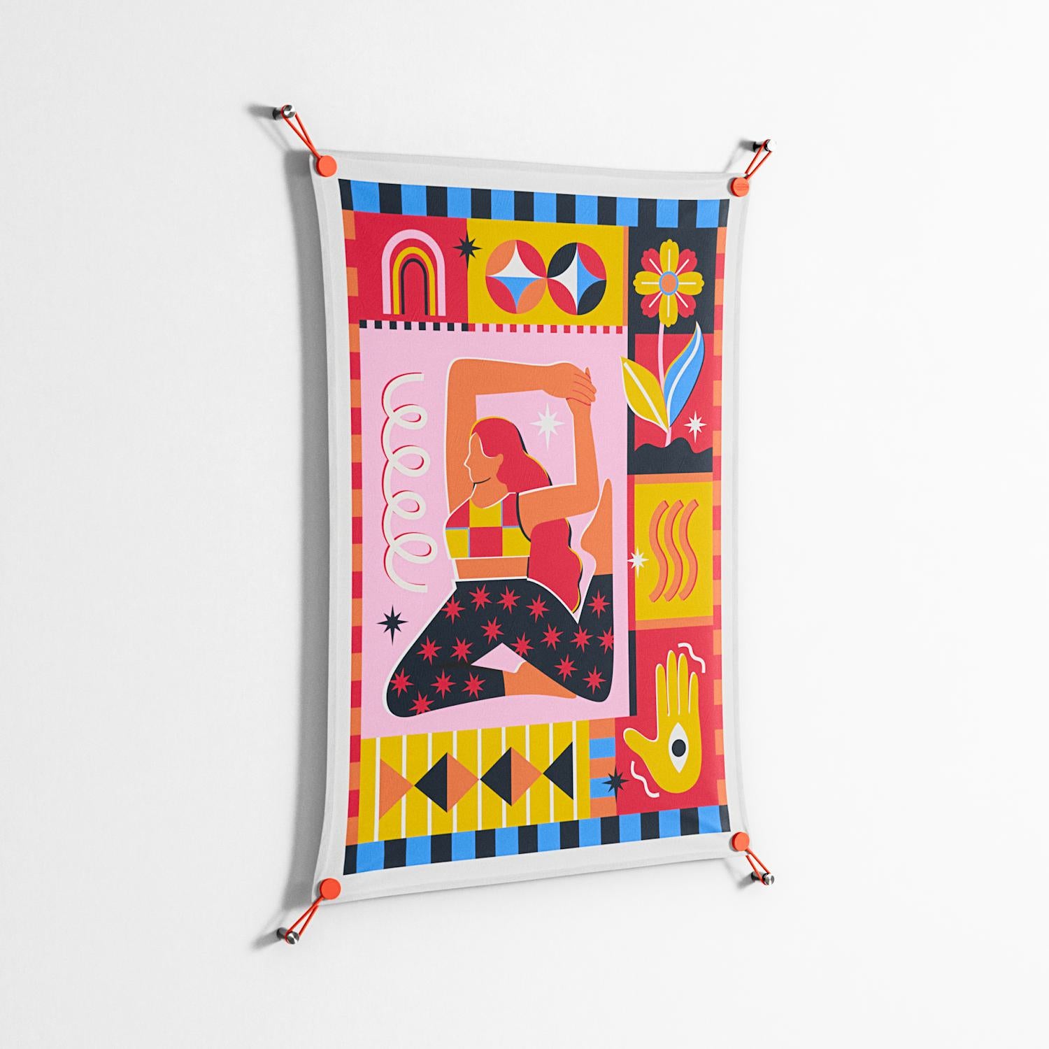 Yoga - Work on Wall - Heather Zhou - Orange - 70 x 100 cm