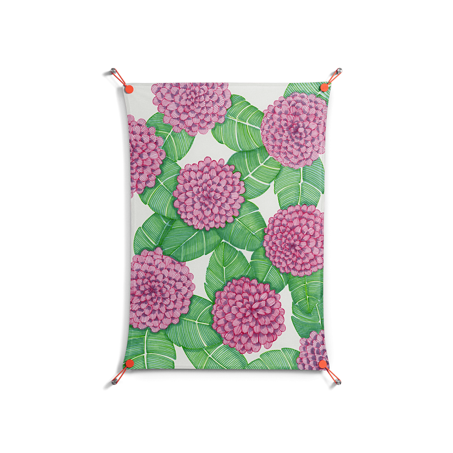 Pink Floras - Work On Wall - Katie O’Shea - Orange - 70 x 100 cm