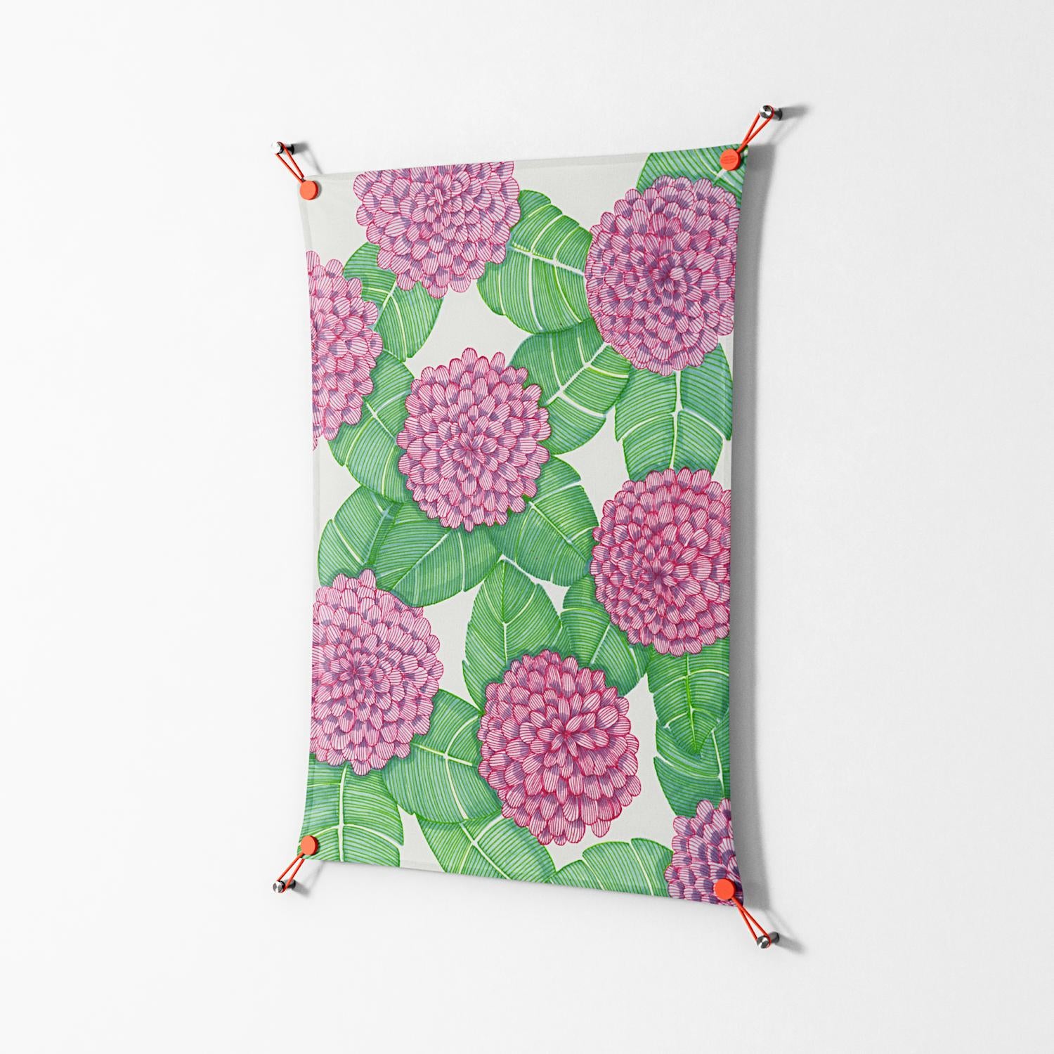 Pink Floras - Work On Wall - Katie O’Shea - Orange - 70 x 100 cm
