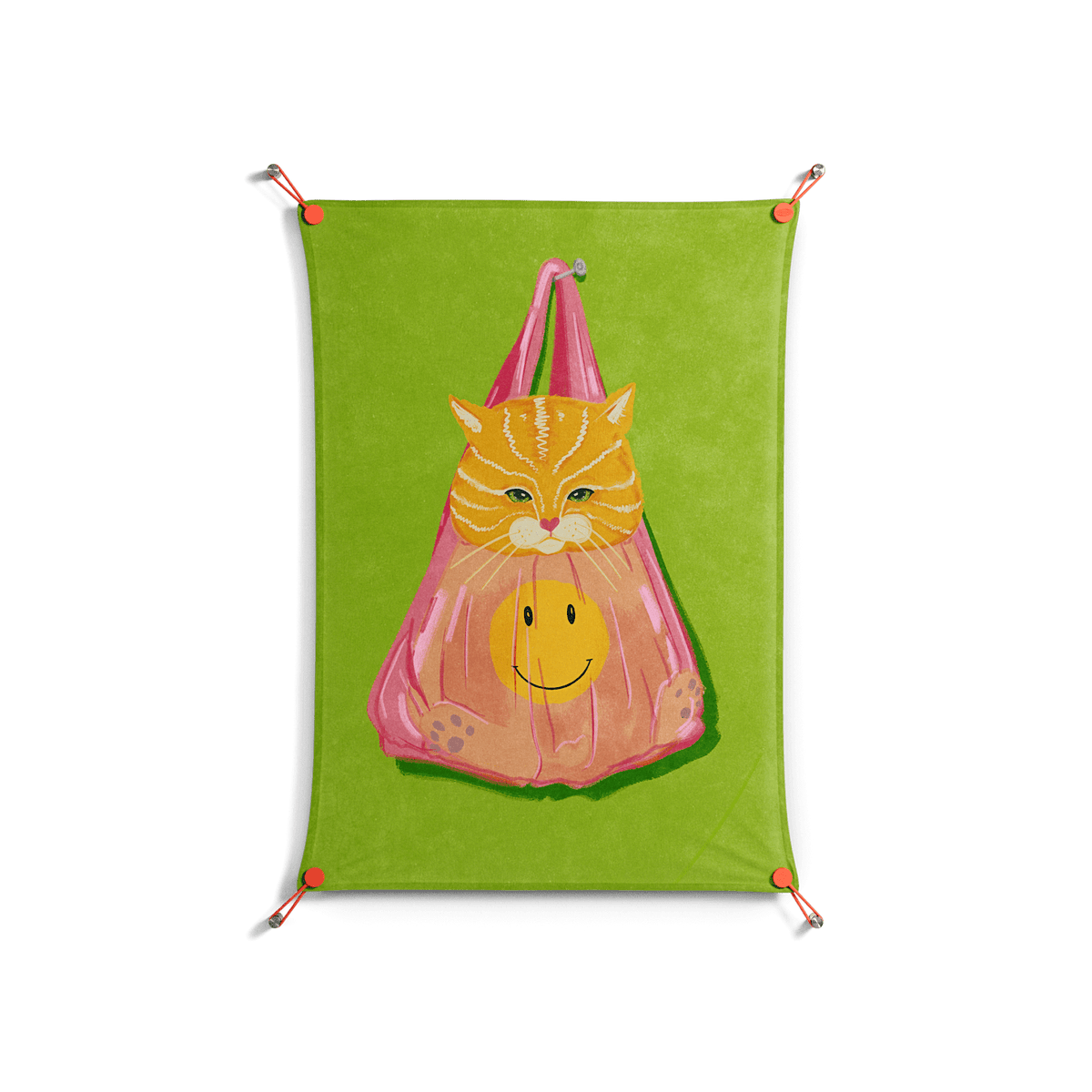 Cat in a Bag - Work On Wall - Raissa Oltmanns - Orange - 70 x 100 cm