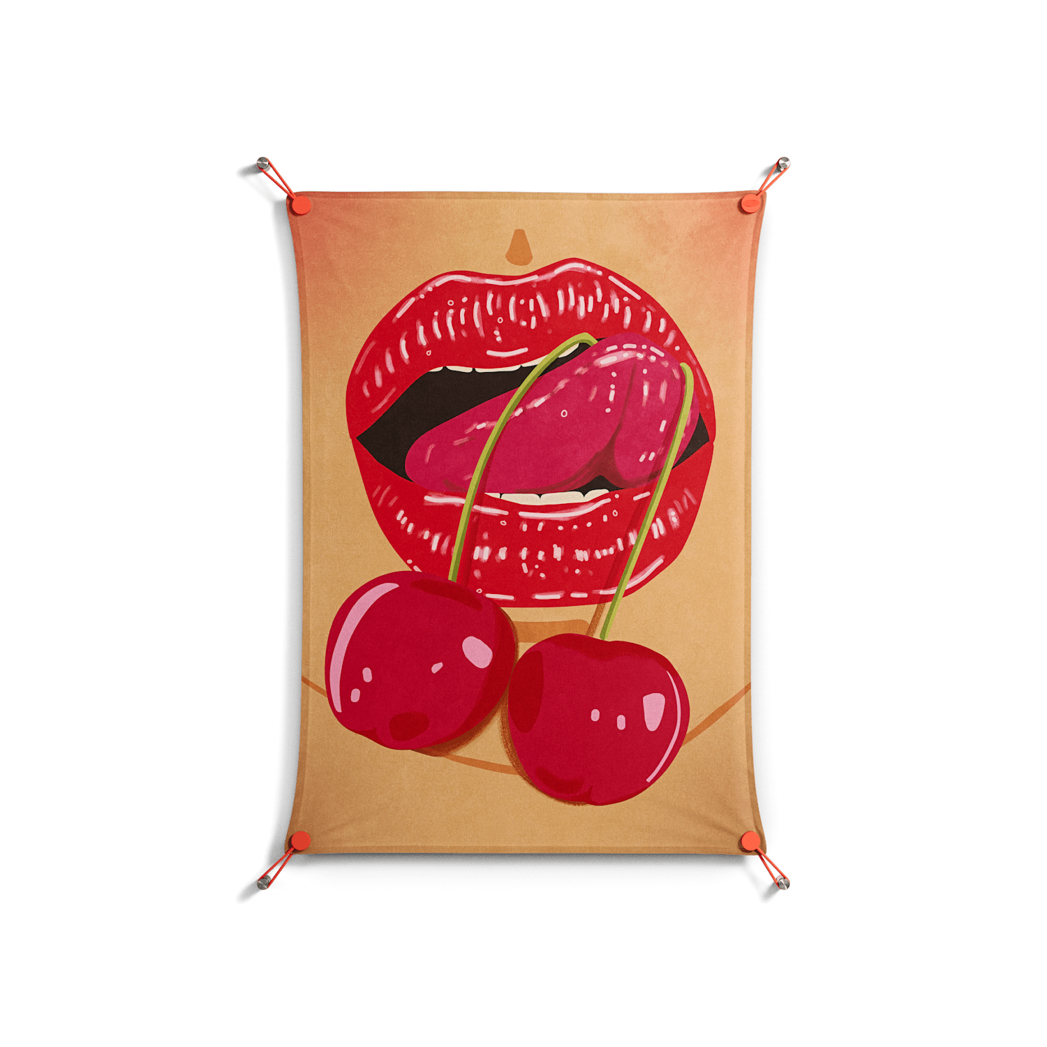 Cherry Love - Work On Wall - Raissa Oltmanns - Orange - 70 x 100 cm