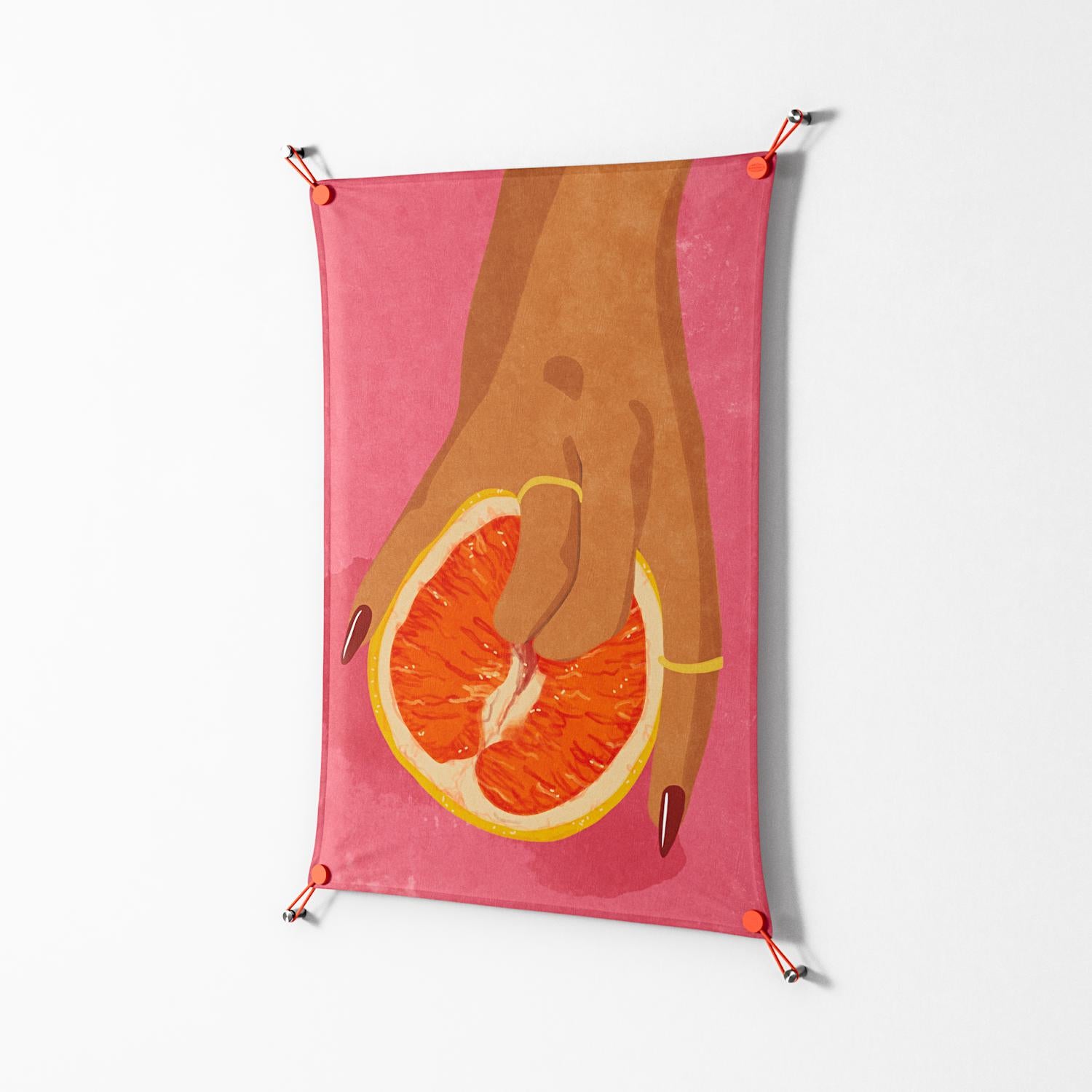 Fruit Love Pink - Work On Wall - Raissa Oltmanns - Orange - 70 x 100 cm