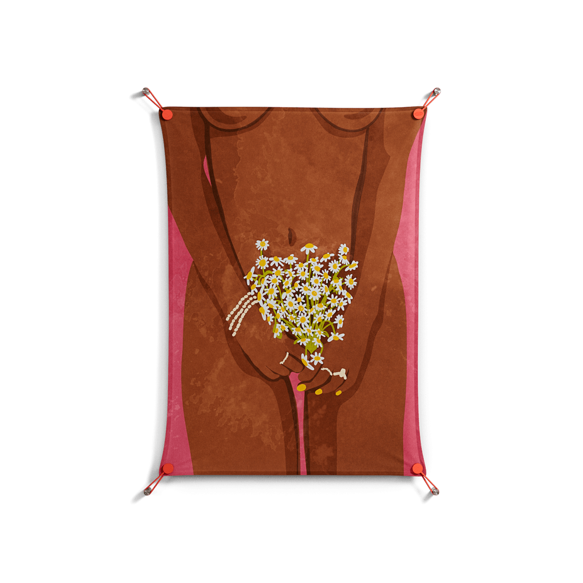 Wearing Flowers - Work On Wall - Raissa Oltmanns - Orange - 70 x 100 cm