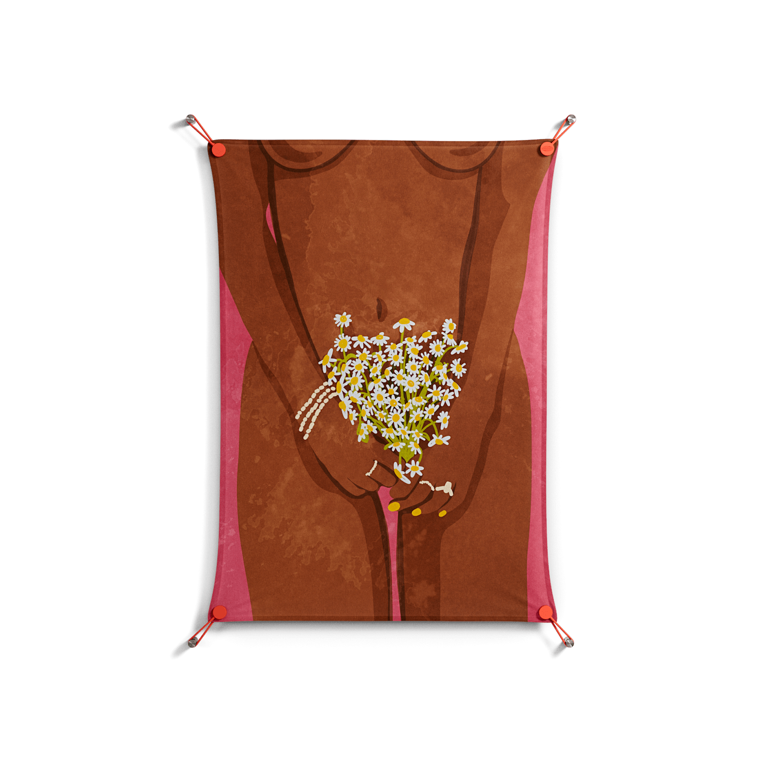 Wearing Flowers - Work On Wall - Raissa Oltmanns - Orange - 70 x 100 cm