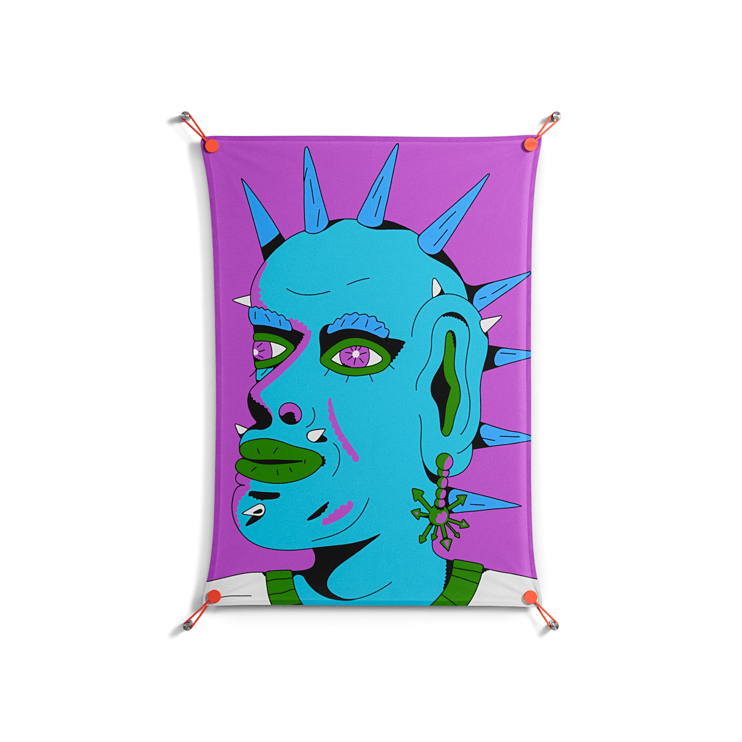 Punkrocker - Work On Wall - Cezar Berje - Orange - 70 x 100 cm