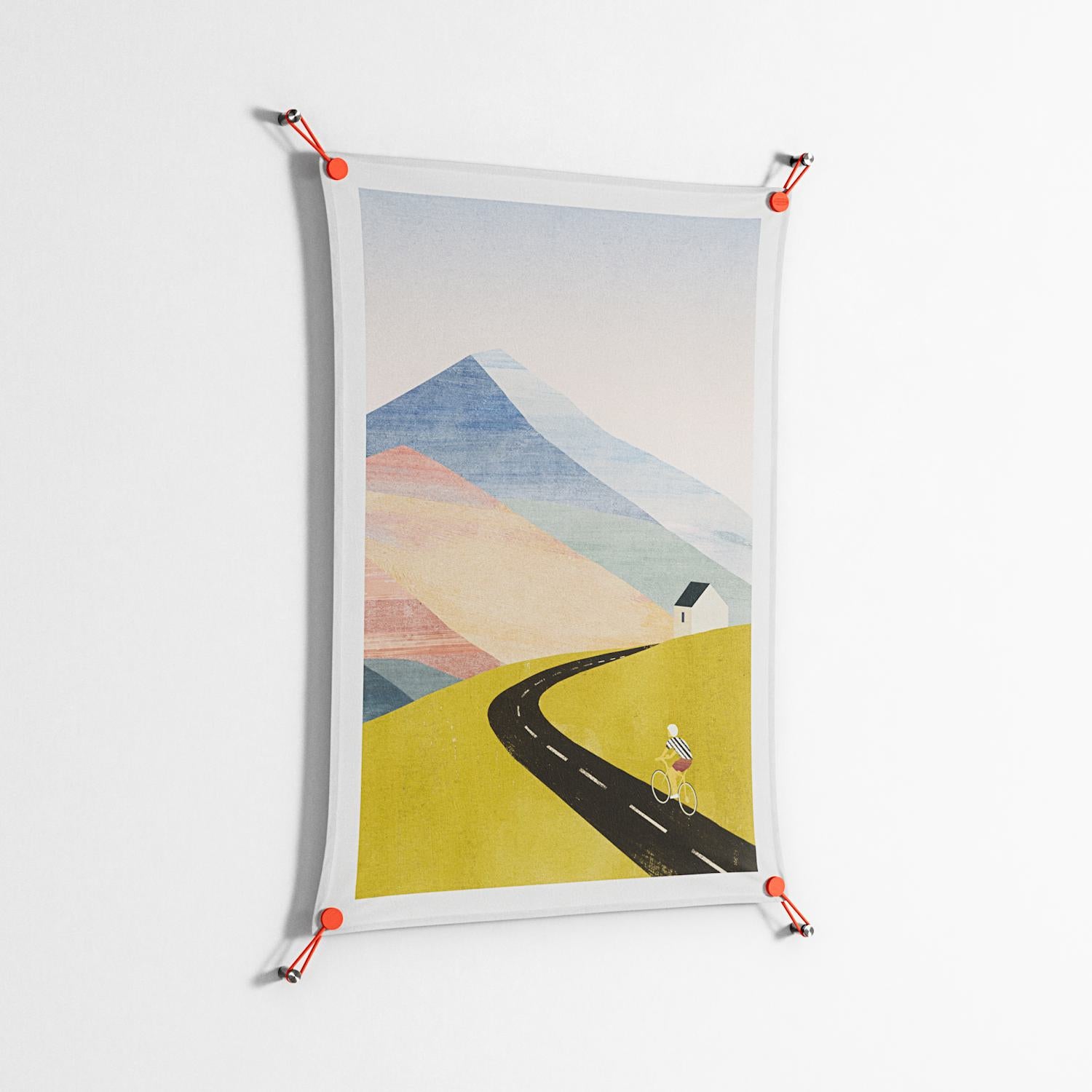Cycling home - Work On Wall - Henry Rivers - Orange - 70 x 100 cm
