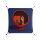Cat in Chair C - Work On Wall - Kristin Eriksson - Silver - 70 x 70 cm