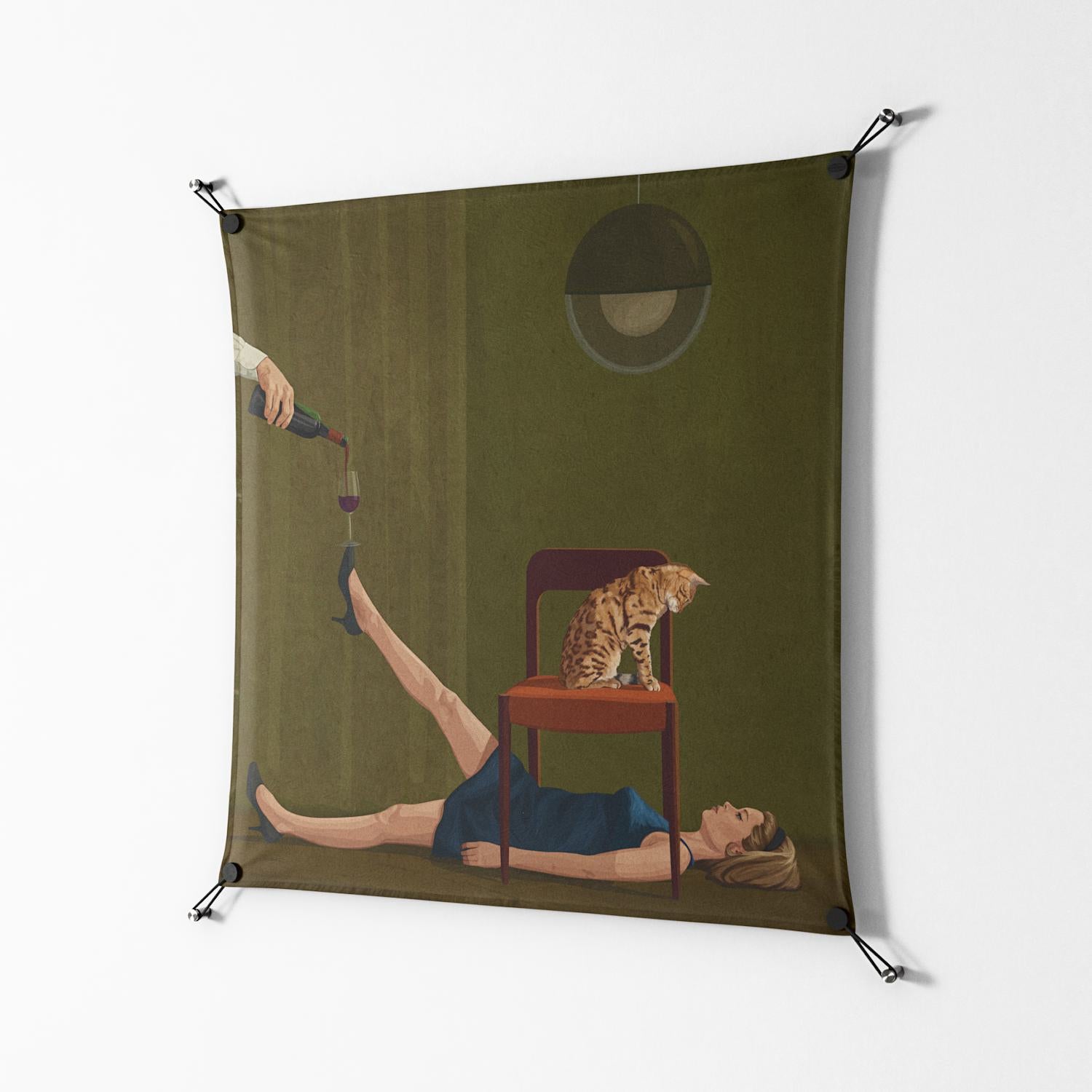 Friday Night Rituals - Work On Wall - Kristin Eriksson - Black - 90 x 90 cm