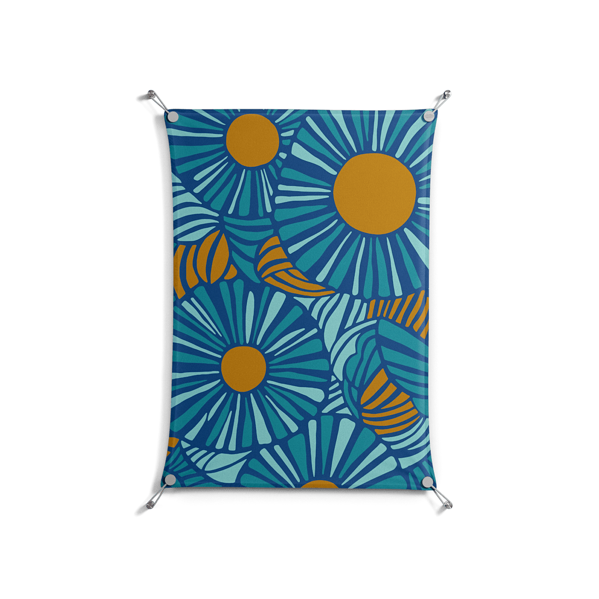 Bellis Bounty Blue - Work On Wall - Amy Suther - Silver - 70 x 100 cm