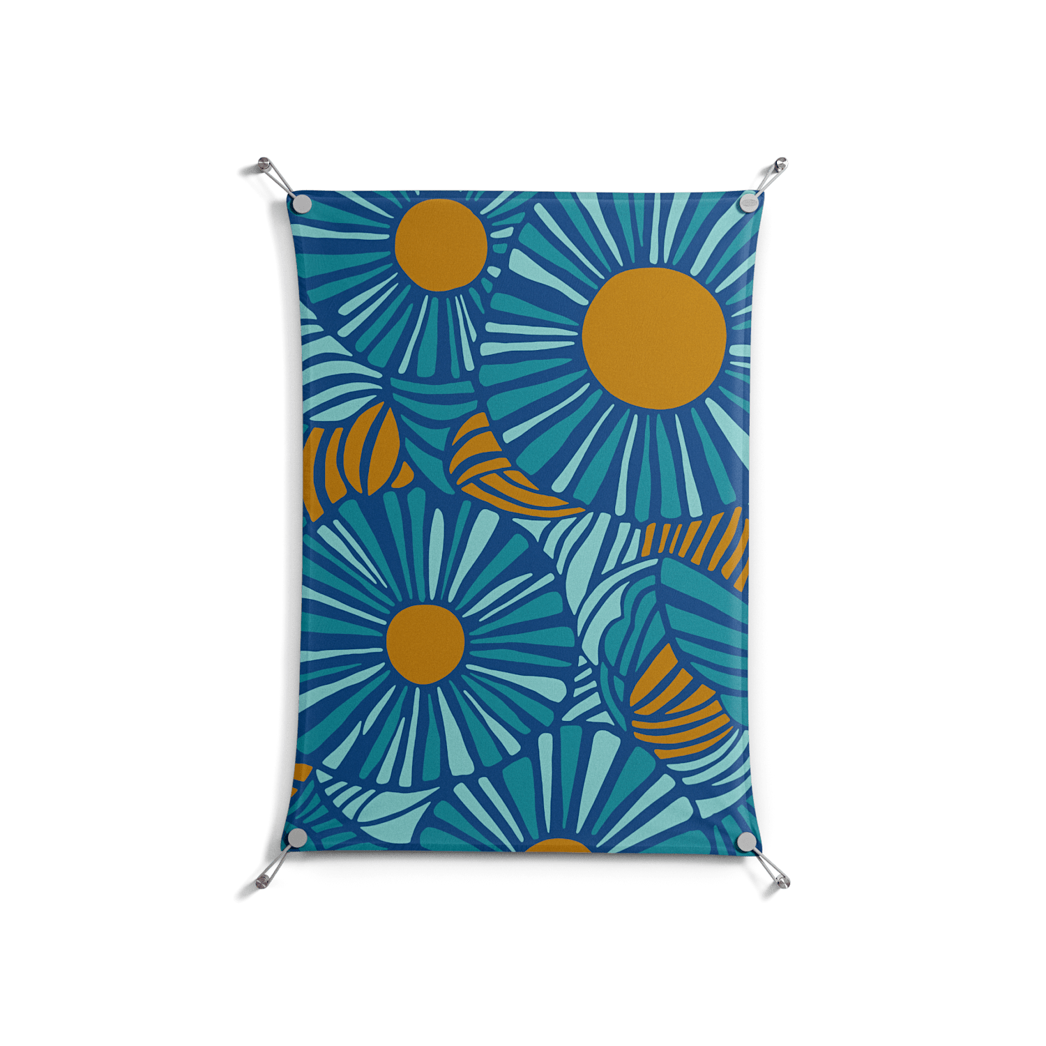 Bellis Bounty Blue - Work On Wall - Amy Suther - Silver - 70 x 100 cm