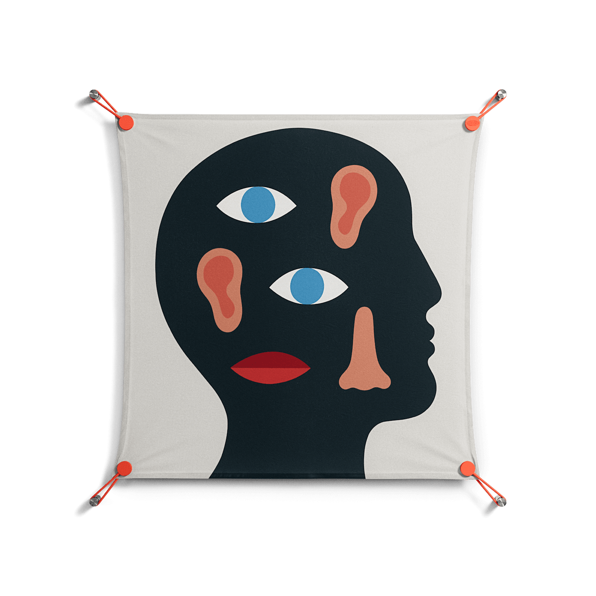 Désordre_Intérieur - Work On Wall - David Vanadia - Orange - 70 x 70 cm