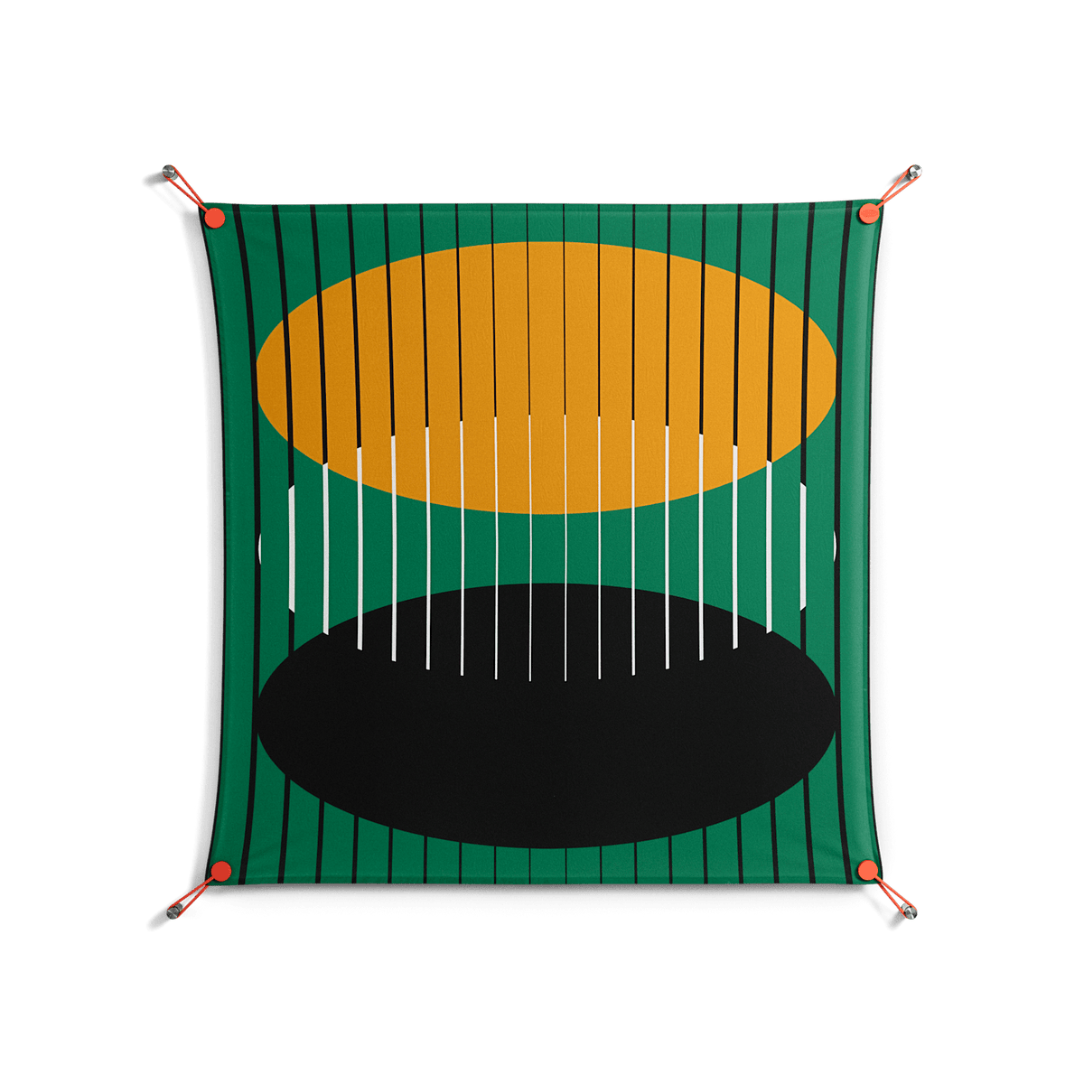 Soul Split - Work On Wall - Oluwasheyi Adebayo - Orange - 90 x 90 cm