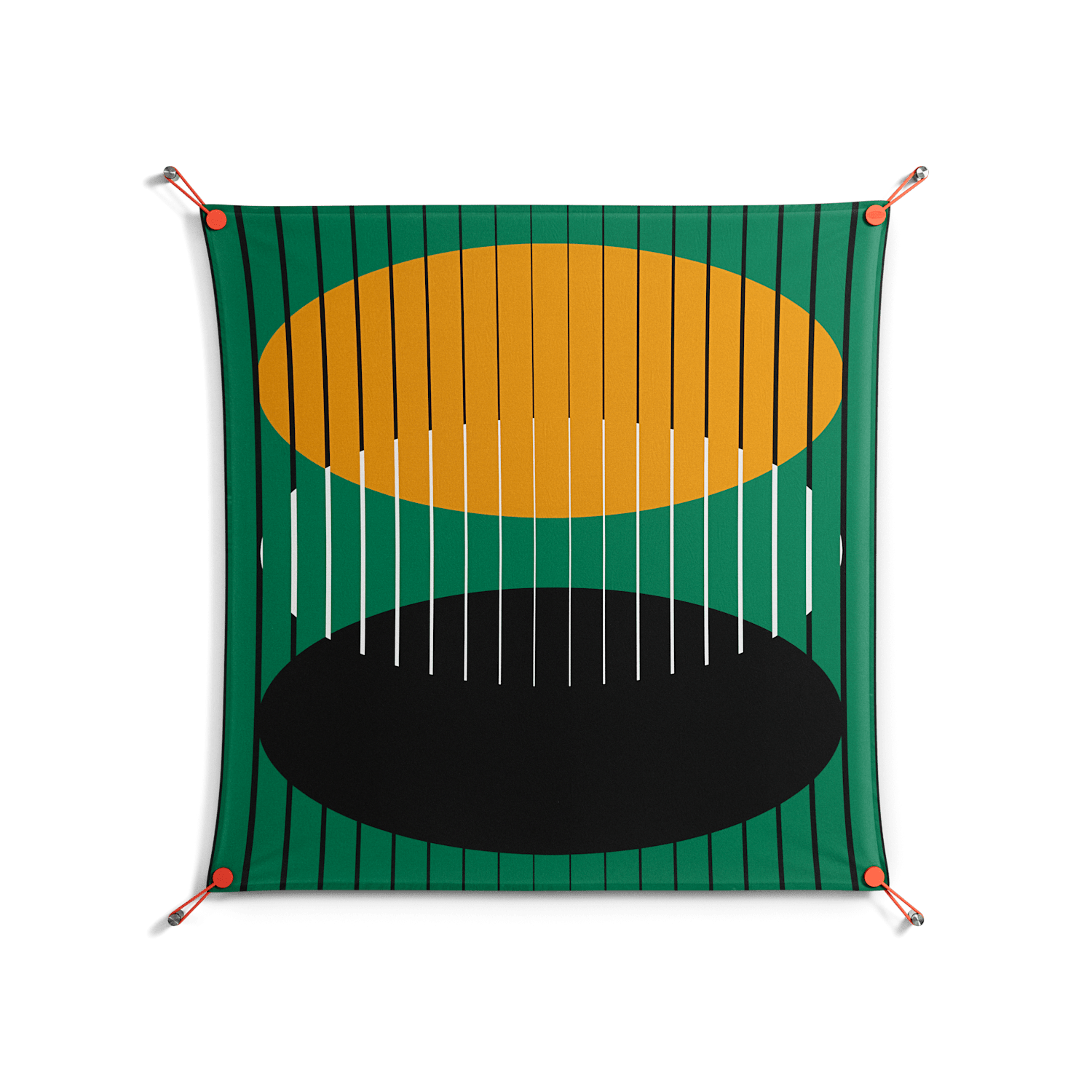 Soul Split - Work On Wall - Oluwasheyi Adebayo - Orange - 90 x 90 cm