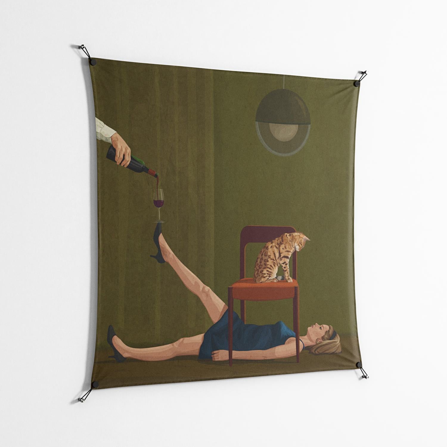Friday Night Rituals - Work On Wall - Kristin Eriksson - Black - 140 x 140 cm