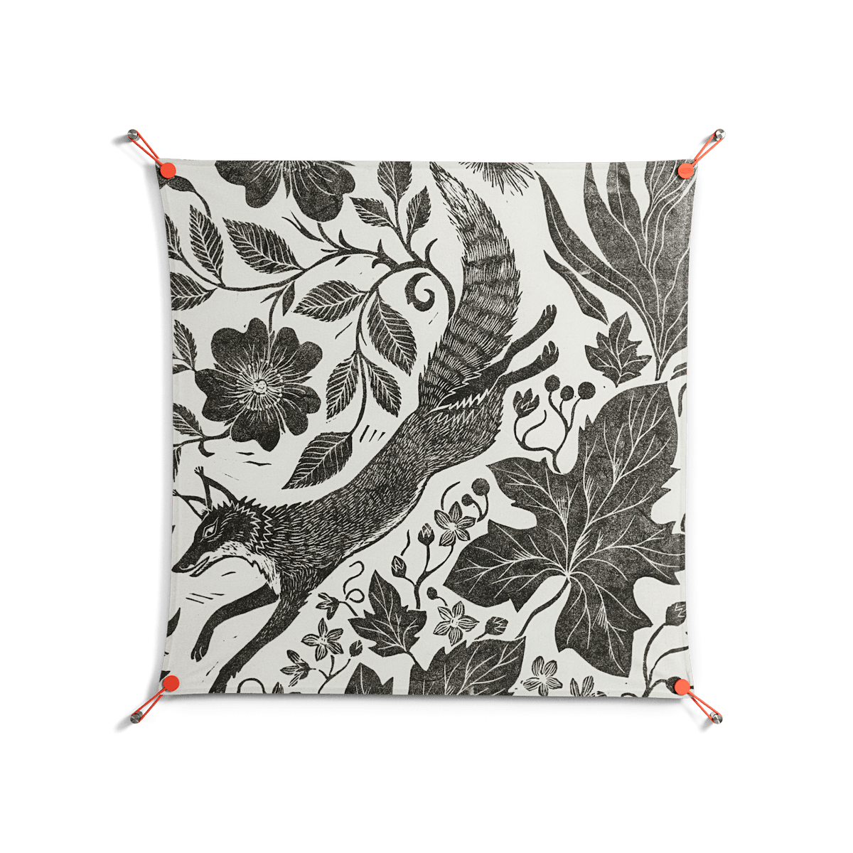 Ode to Summer 4 - Work On Wall - Diana Catchpole - Orange - 90 x 90 cm