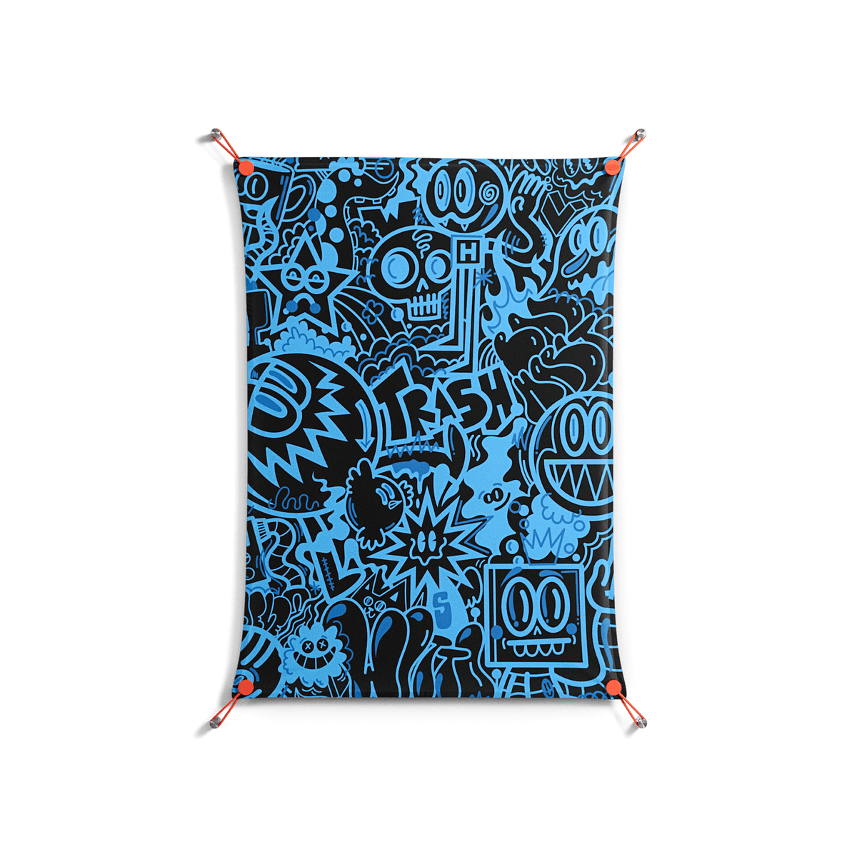 The Blue Line - Work On Wall - Craig Watkins - Orange - 70 x 100 cm