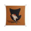 Cat in Chair B - Work On Wall - Kristin Eriksson - Silver - 90 x 90 cm