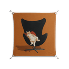 Cat in Chair B - Work On Wall - Kristin Eriksson - Silver - 90 x 90 cm