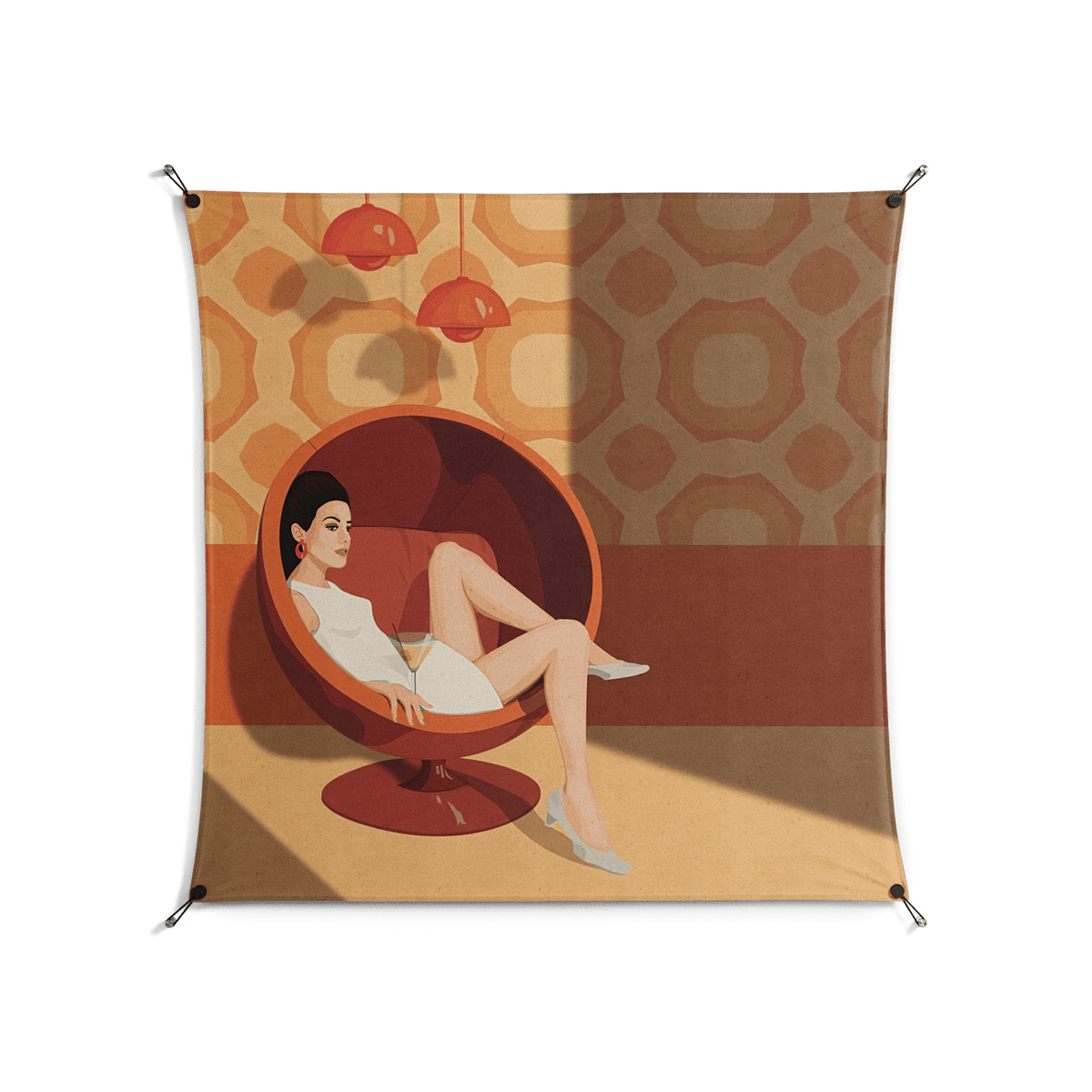 Women in ballchair - Work On Wall - Kristin Eriksson - Black - 140 x 140 cm