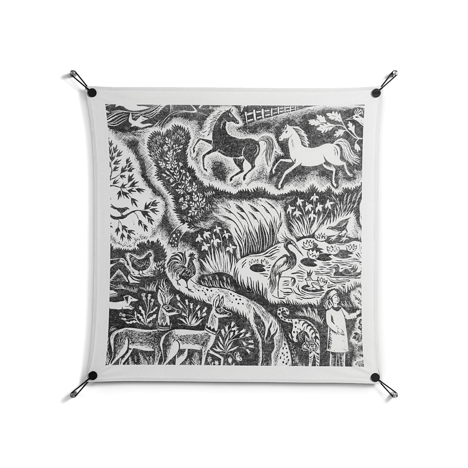 Flight Of Fancy 3 - Work On Wall - Diana Catchpole - Black - 90 x 90 cm