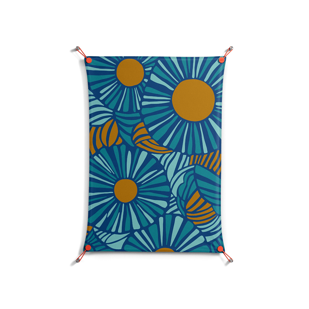 Bellis Bounty Blue - Work On Wall - Amy Suther - Orange - 70 x 100 cm