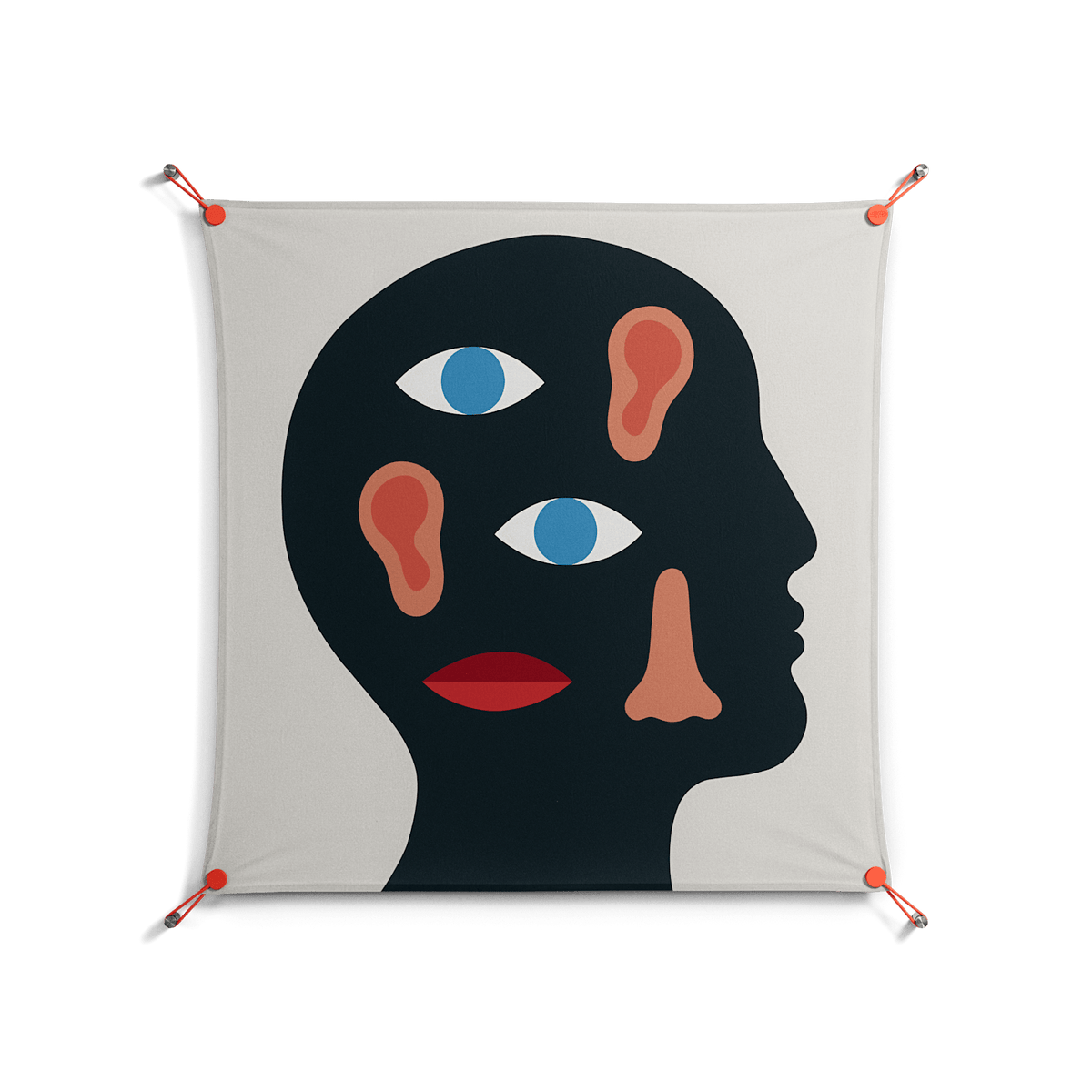Désordre_Intérieur - Work On Wall - David Vanadia - Orange - 90 x 90 cm